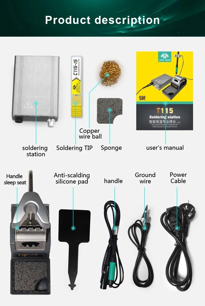 C115 Nano Soldering Iron Station - Stazione di Saldatura Elettrica OSS T115